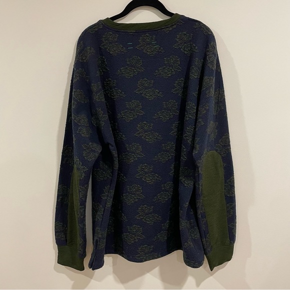 Descendant Of Thieves navy pullover sweater green floral design elbow patch 2XL - Picture 3 of 3